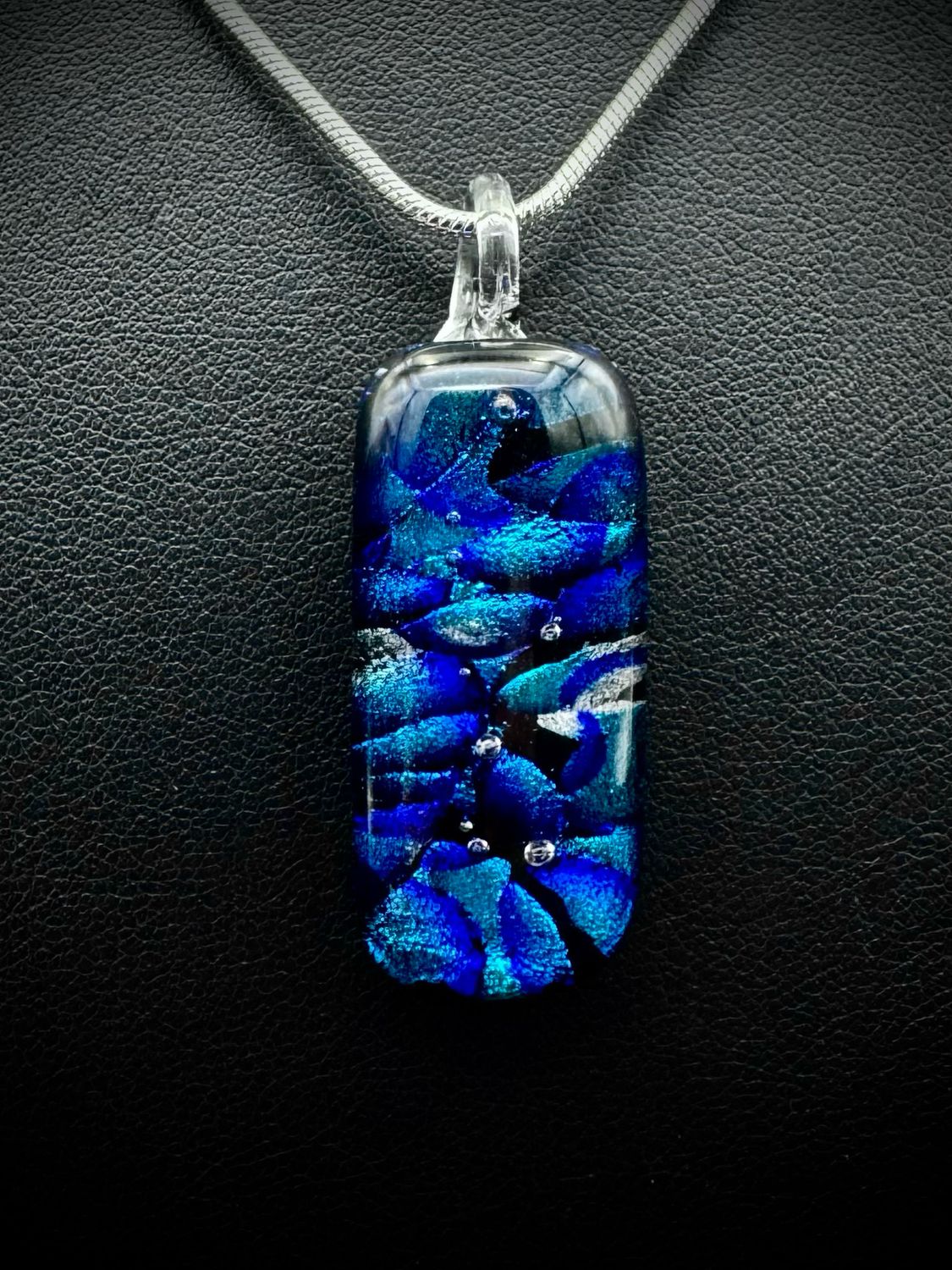 &quot;Kathleen&quot; Kiln-Formed Fused Dichroic Glass Pendant