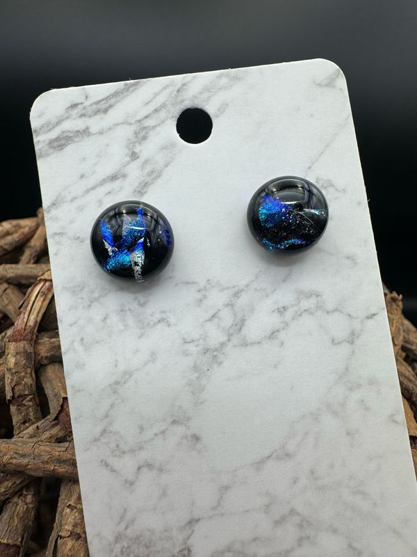 &quot;Ruth&quot; Kiln-Formed Fused Dichroic Glass Earrings