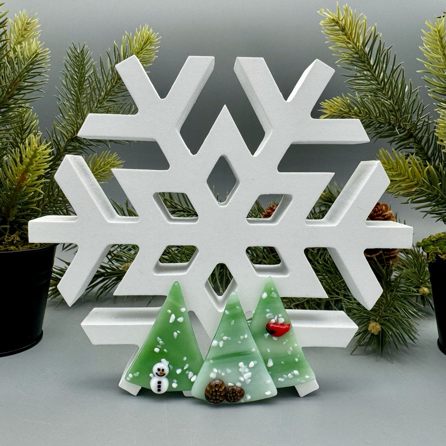 Wooden Snowflake Winter Art LARGE