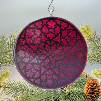 St. Vitus Iridescent Red Cathedral Window Ornament/Suncatcher St. Vitus Iridescent Red Cathedral Window Ornament/Suncatcher