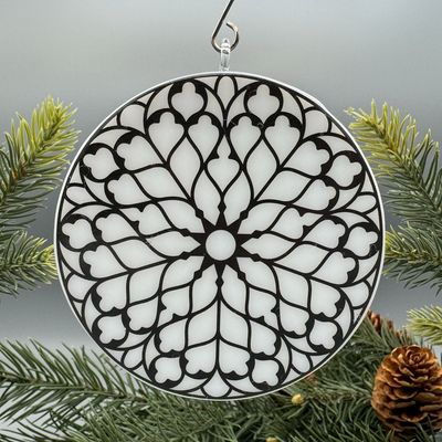 Sens White Cathedral Window Ornament/Suncatcher