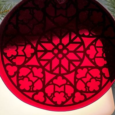 St. Vitus Iridescent Red Cathedral Window Ornament/Suncatcher
