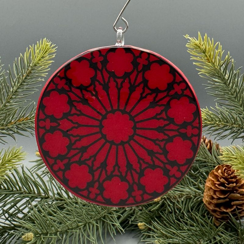 Washington DC Red Cathedral Window Ornament/Suncatcher