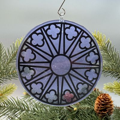 Orleans Lavender Cathedral Window Ornament/Suncatcher