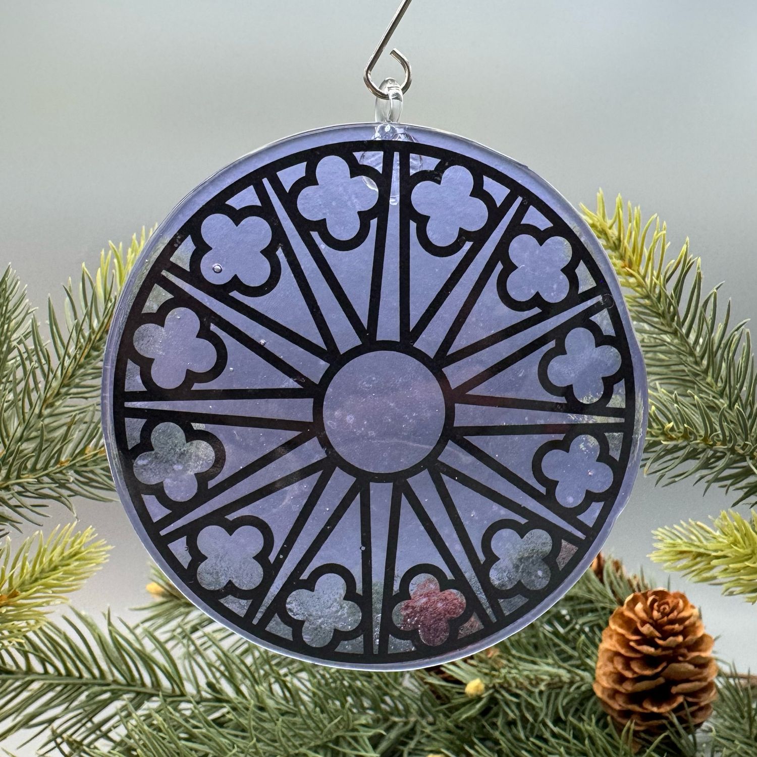 Orleans Lavender Cathedral Window Ornament/Suncatcher