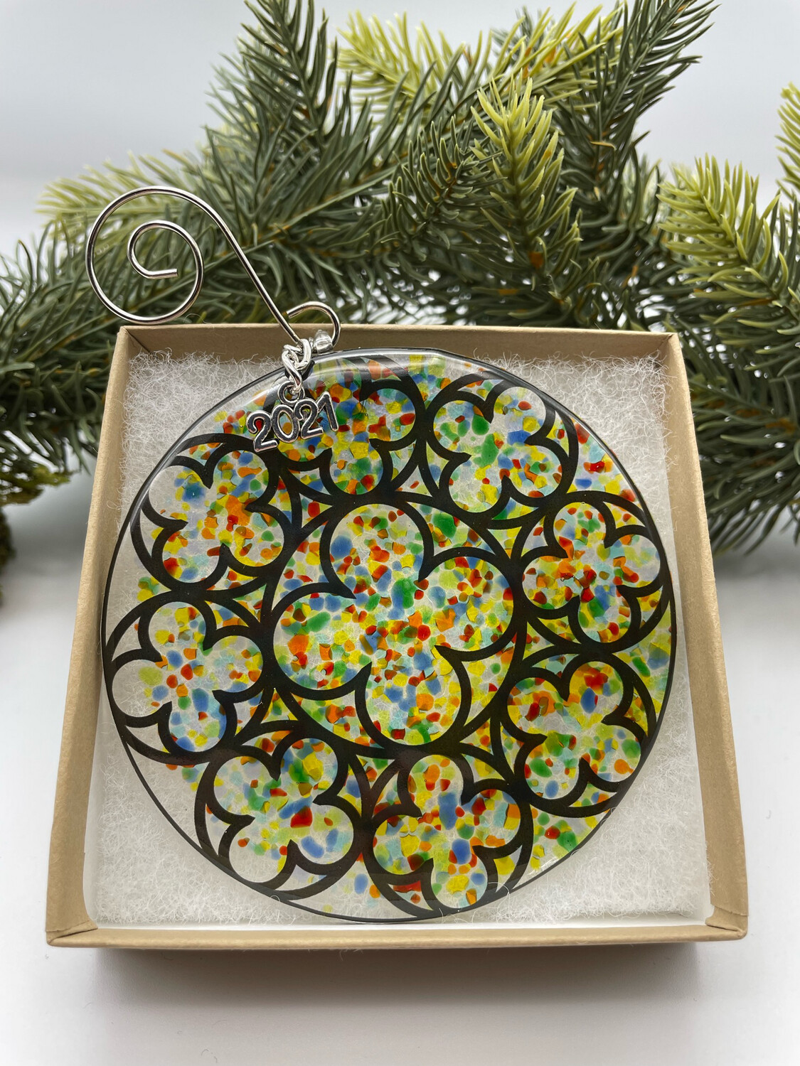 South Notre Dame Turquoise Cathedral Window Ornament/Suncatcher