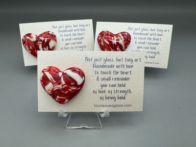 FOUR PACK! Pocket Hearts on Cards RED AND WHITE