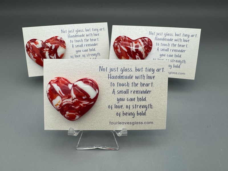FOUR PACK! Pocket Hearts on Cards RED AND WHITE