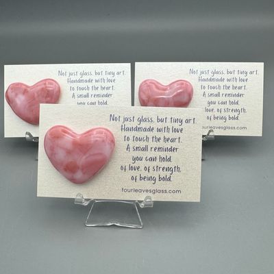 FOUR PACK! Pocket Hearts on Cards MOTTLED PINK