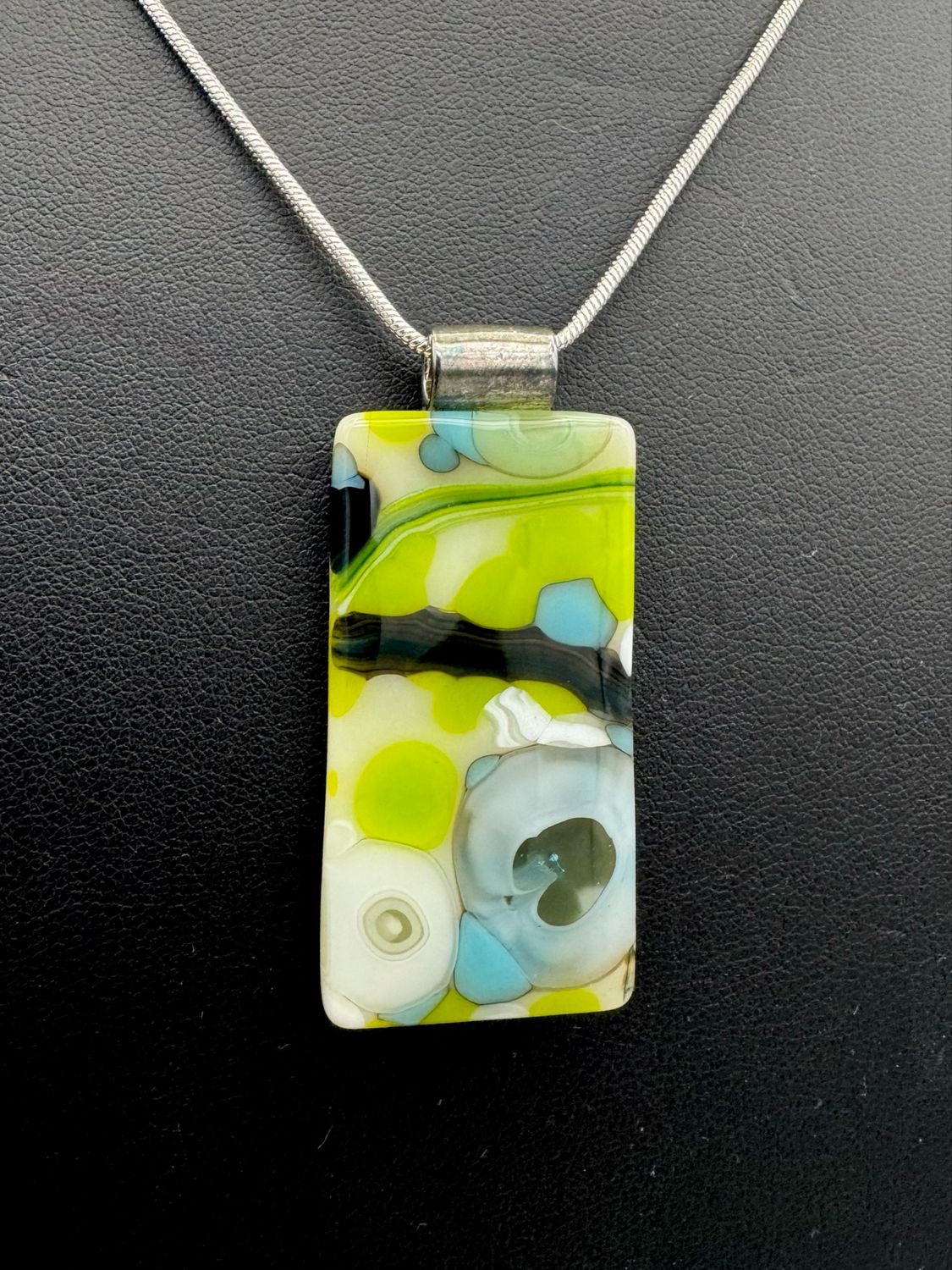 "Leah" Kiln-Formed Fused Glass Pendant