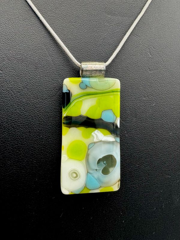 "Leah" Kiln-Formed Fused Glass Pendant