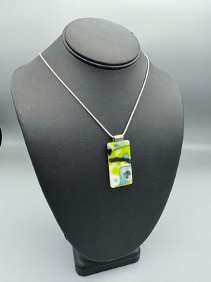 "Leah" Kiln-Formed Fused Glass Pendant