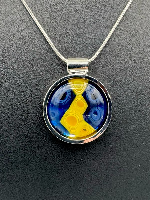 "Michele" Kiln-Formed Fused Glass Pendant