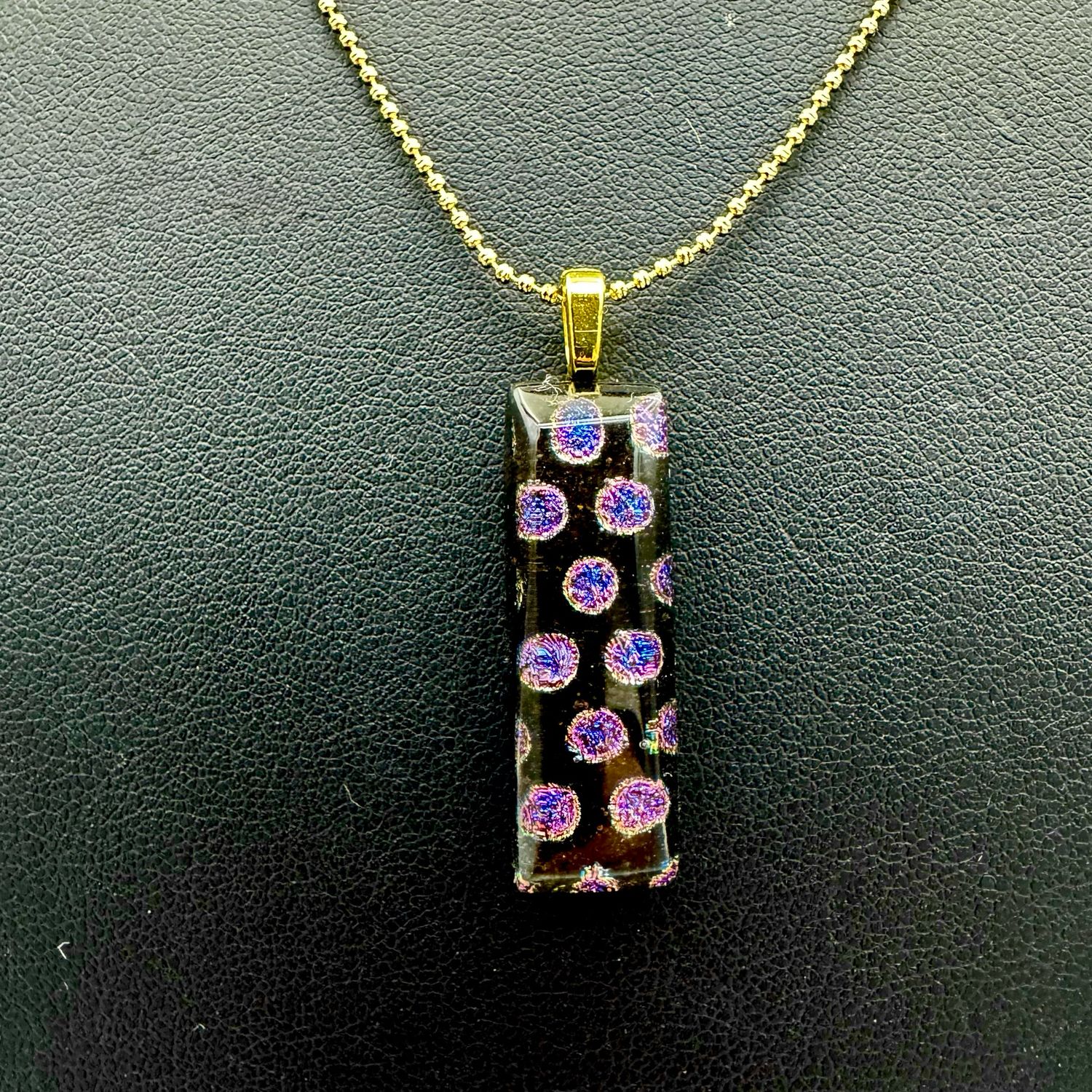 "Amelia" Kiln-Formed Fused Dichroic Glass Pendant Necklace