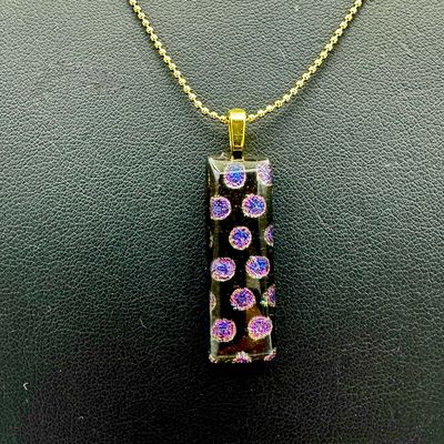 "Amelia" Kiln-Formed Fused Dichroic Glass Pendant Necklace