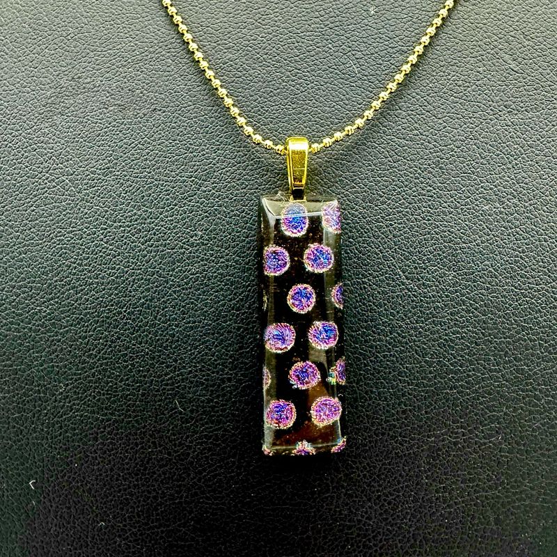 "Amelia" Kiln-Formed Fused Dichroic Glass Pendant Necklace
