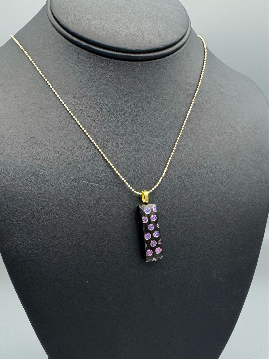 "Amelia" Kiln-Formed Fused Dichroic Glass Pendant Necklace