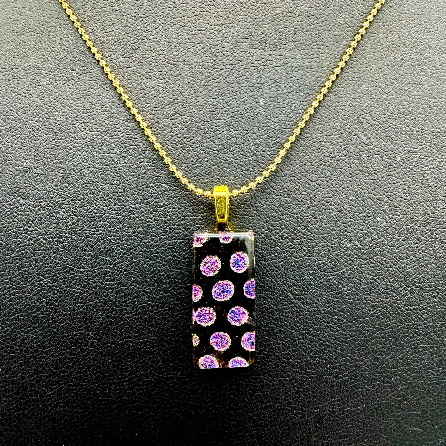 "Charlotte" Kiln-Formed Fused Dichroic Glass Pendant Necklace
