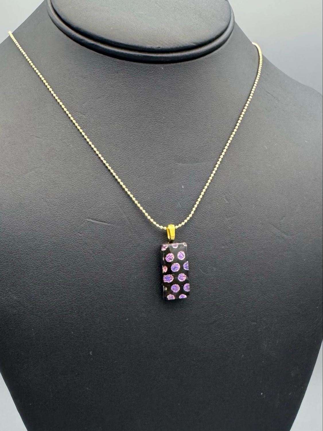 "Charlotte" Kiln-Formed Fused Dichroic Glass Pendant Necklace
