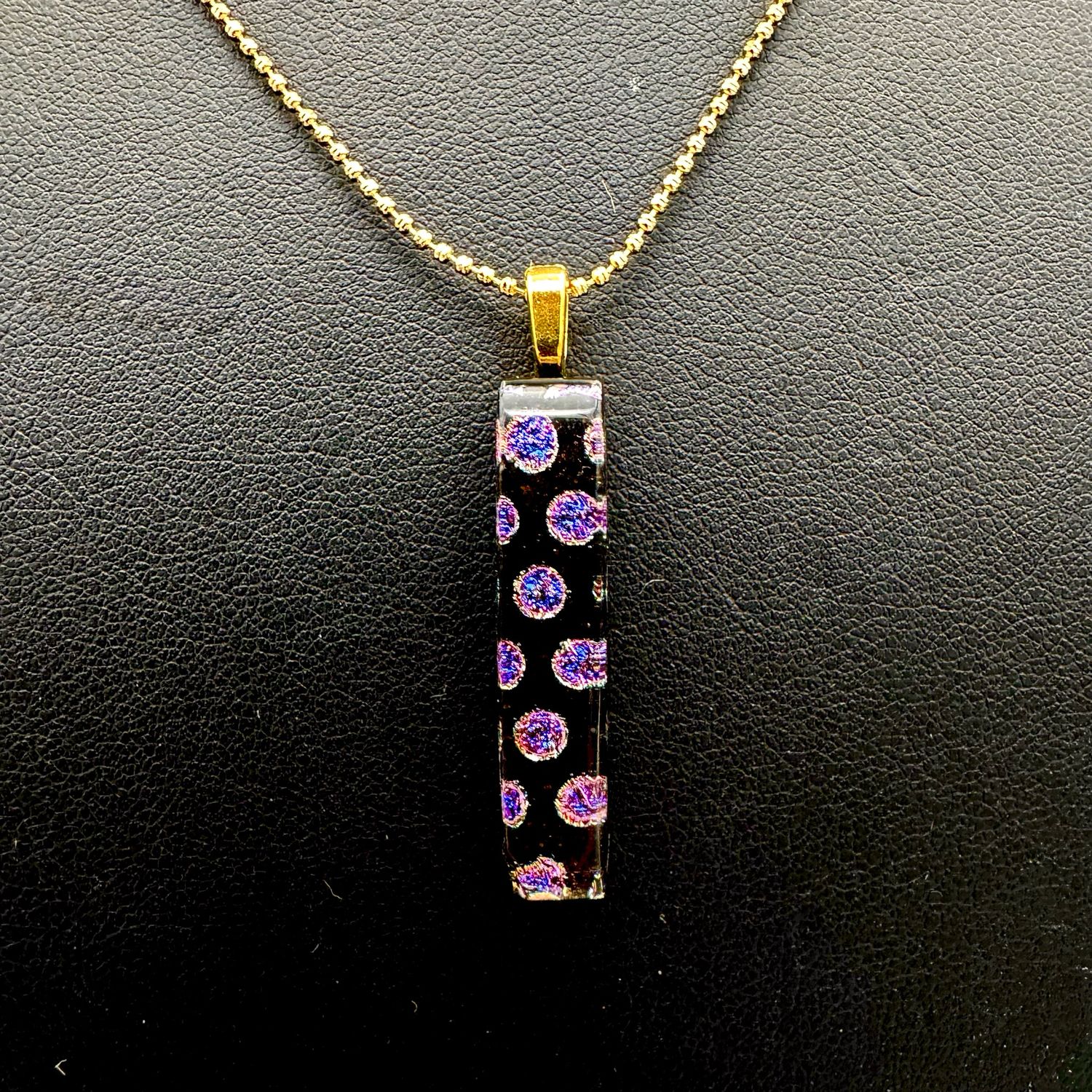 "Isabella" Kiln-Formed Fused Dichroic Glass Pendant Necklace