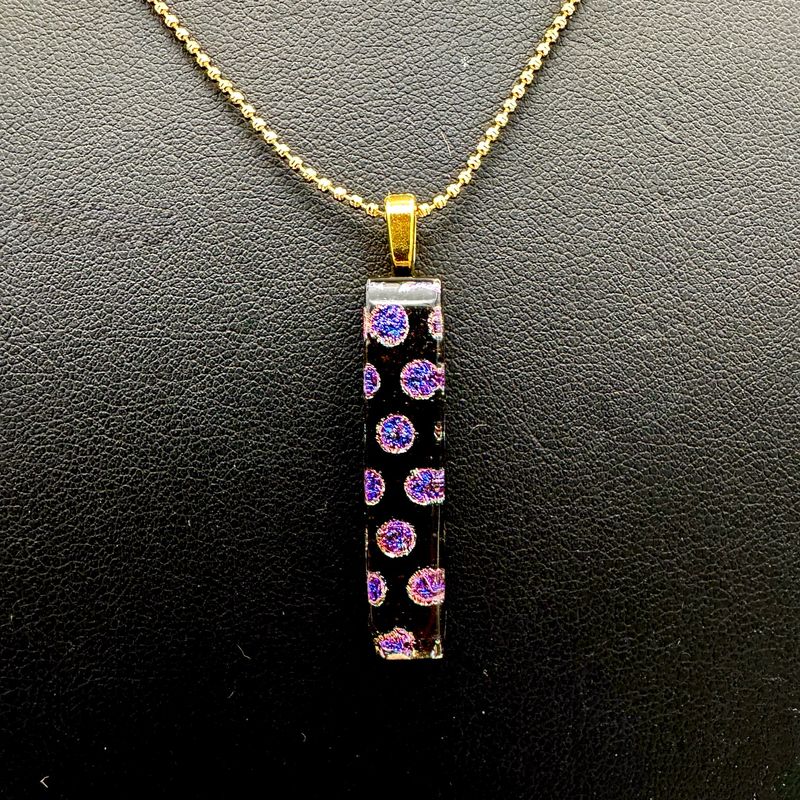 "Isabella" Kiln-Formed Fused Dichroic Glass Pendant Necklace