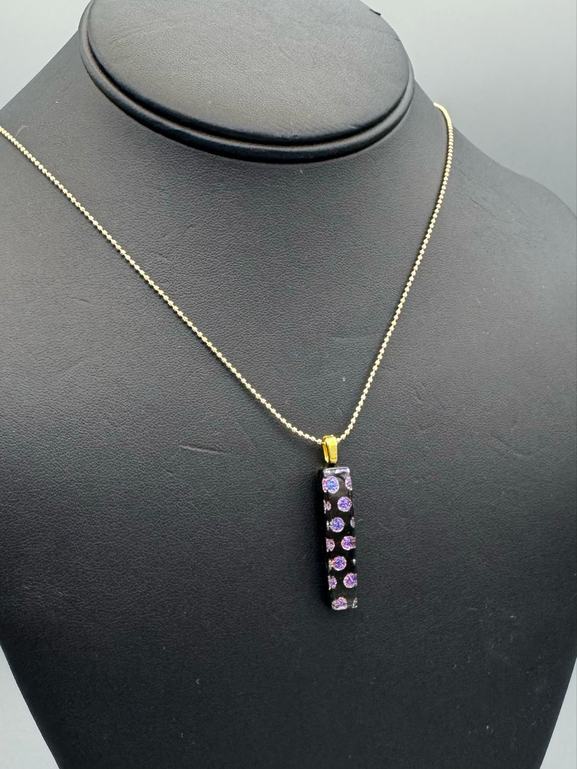 "Isabella" Kiln-Formed Fused Dichroic Glass Pendant Necklace