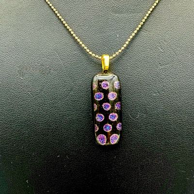"Mia" Kiln-Formed Fused Dichroic Glass Pendant Necklace
