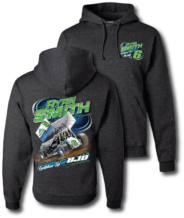 Ryan Smith Racing-BJD Motorsports #6 Hoodie - Gray