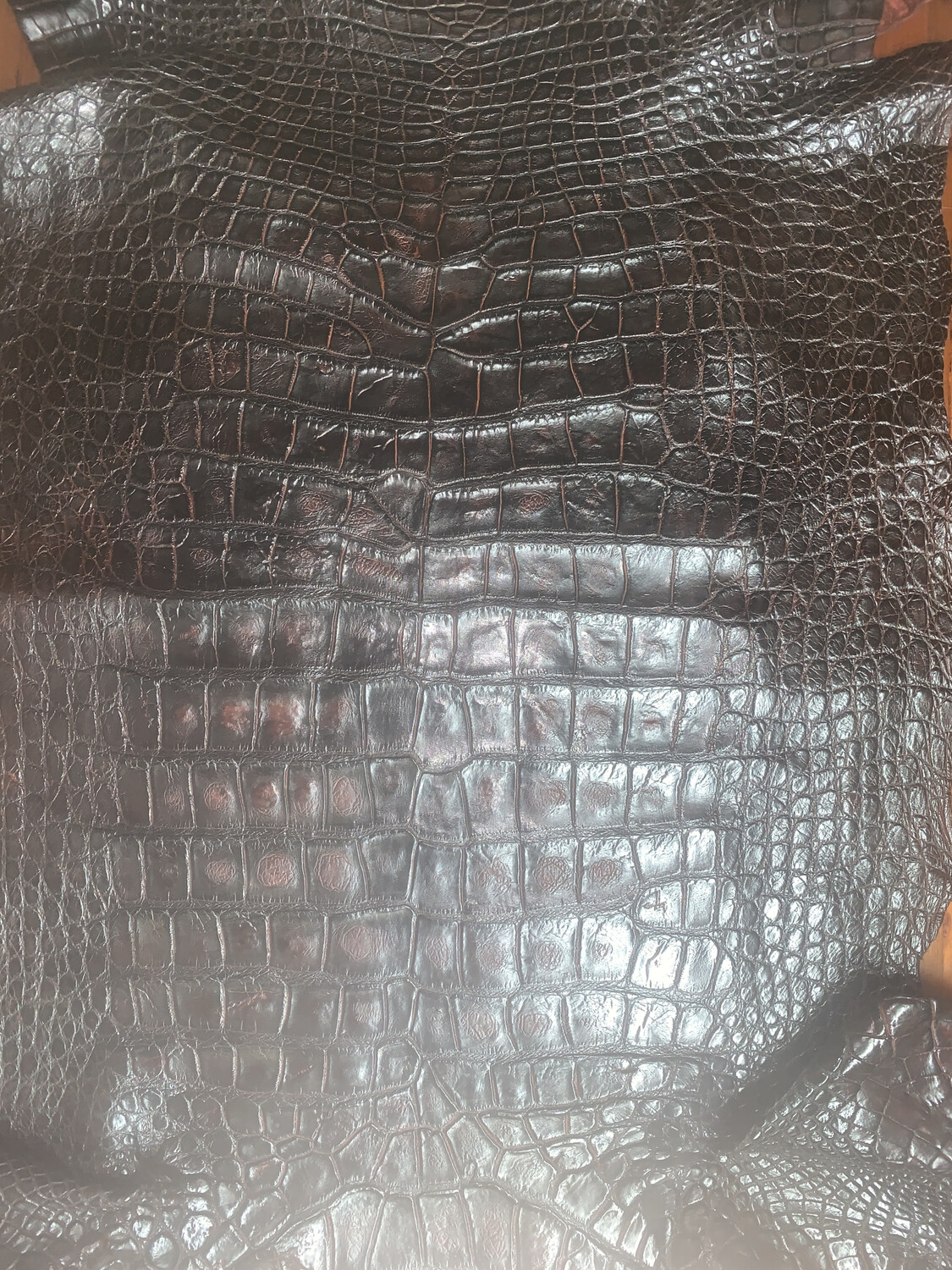Alligator Crocodile Skin Leather Belly Glazed Hot Pink 35x115cm