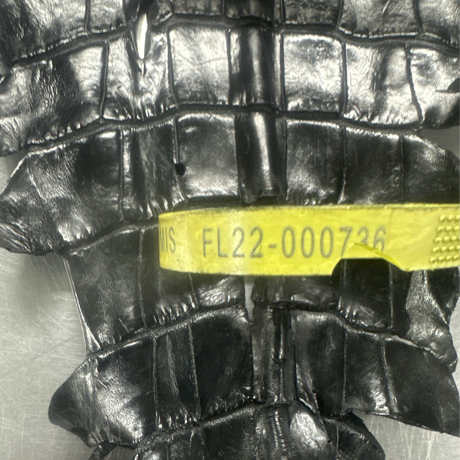 Black Alligator Belly Skin