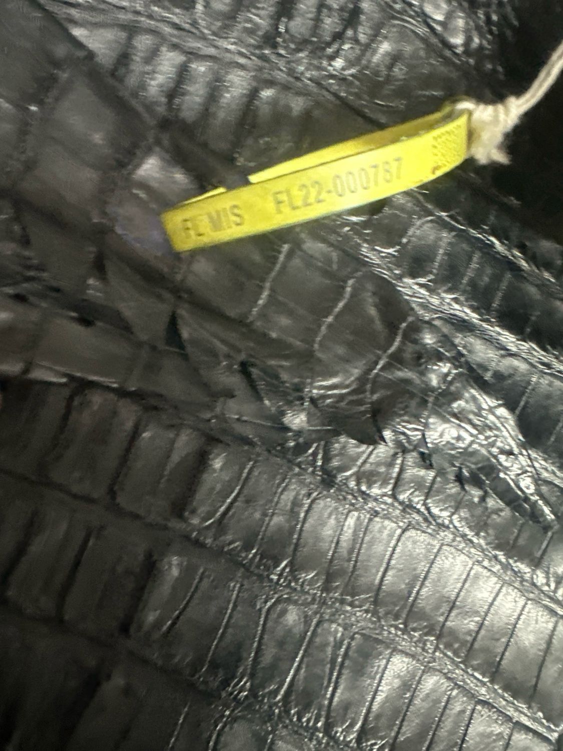 Black Hornback Alligator Skin