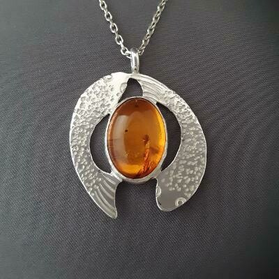 Gemini with Amber pendant