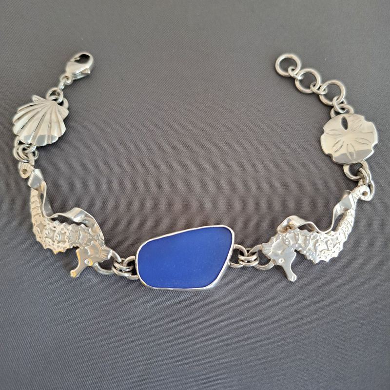 Sea Glass, Sea Charm Bracelet