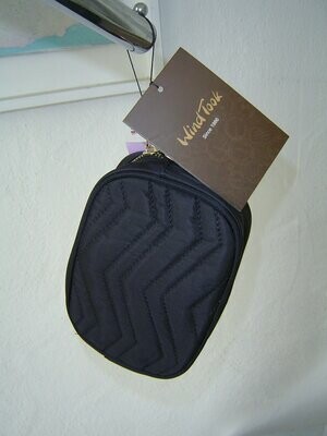 Wind Took Damen Handtasche messenger bag schwarz Textil 18cm x 14cm x 6cm