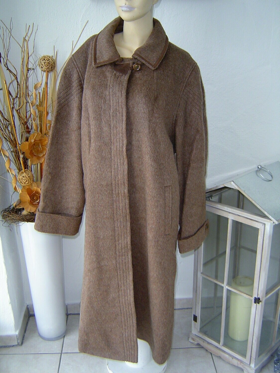 C&A Canda Damen Mantel Gr. 21 (Kurzgr. von 42) braun Wintermantel Wolle warm