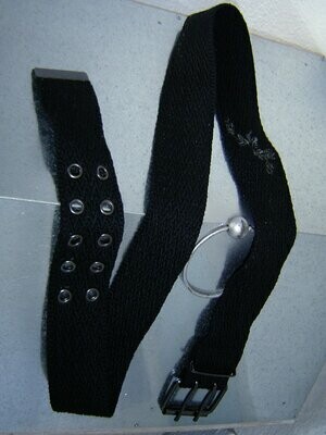 Damen Stoff Textil Gürtel BW 100cm Breite 4,5cm schwarz