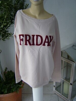 FUNKY STAFF Damen Sweatshirt Gr. 38 (M) rosa Pullover Baumwolle