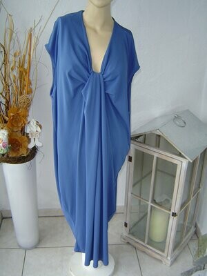 Damen Ballonkleid Gr. 46 blau stretch Kleid Schlupfkleid