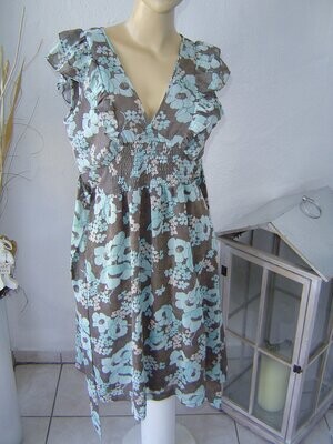 H&M Damen Kleid Gr. 40 transparent hellblau grau
