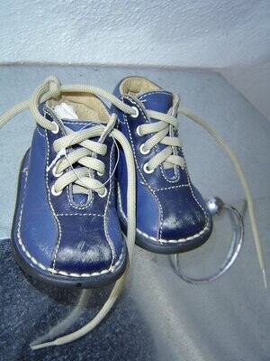 Solaria Baby Schuhe Gr. 19 Leder Fußbett blau bequem Schnürsenkel