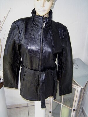 Damen Jacke schwarz Gr. 36, 38 Gürtel Kunstleder