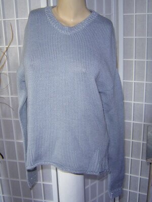 Wrap DESIGNED IN London Damen Pullover Gr. 36 graublau 97% Wolle
