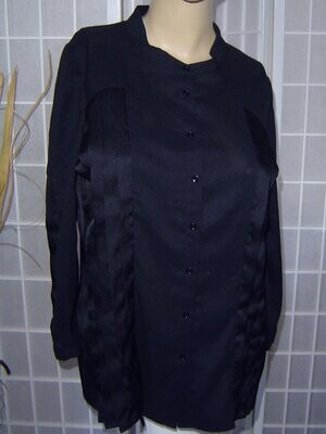 Comptoir des Cotonniers Damen Bluse Gr. 38, 40 schwarz Plisseefalten