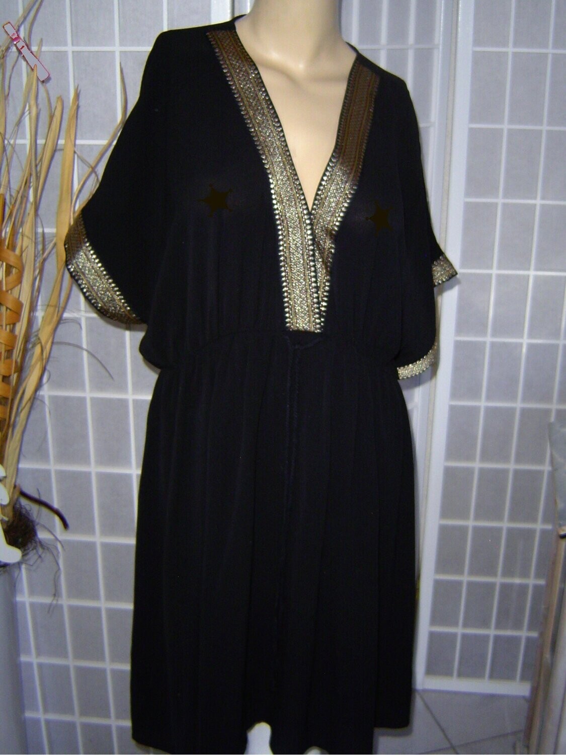 BODYflirt Damen Tunika Kleid Gr. 42 schwarz Minikleid kurzarm
