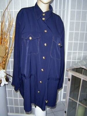 SEPARA FINK Damen Blusenjacke Gr. 44 dunkelblau Jacke Bluse dünn VINTAGE 90er Jahre