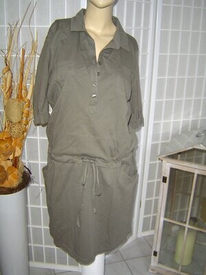 TCM Damen Kleid Gr. 40, 42 olivegrau stretch Baumwolle