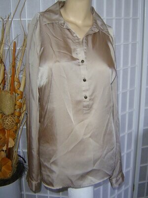 comma Damen Schlupfbluse Gr. 40 beige glänzend Bluse Hemd