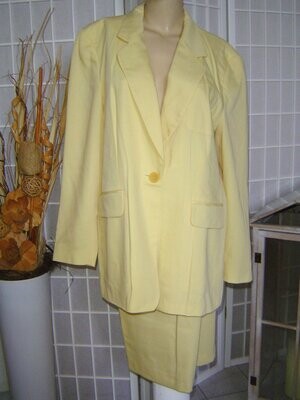 Gerry Weber Damen Kostüm Gr. 40 gelb Rock & Blazer 45% Schurwolle