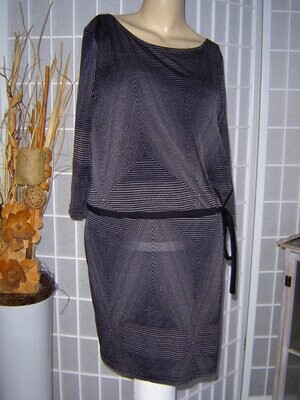 promod Damen Tunika Kleid Gr. 36, 38 schwarz braun gemustert Minikleid