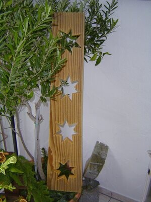 FaSaGo Holzbrett Sterne 101x17x3cm Dekoration Weihnachten Upcycling Handarbeit